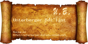 Unterberger Bálint névjegykártya